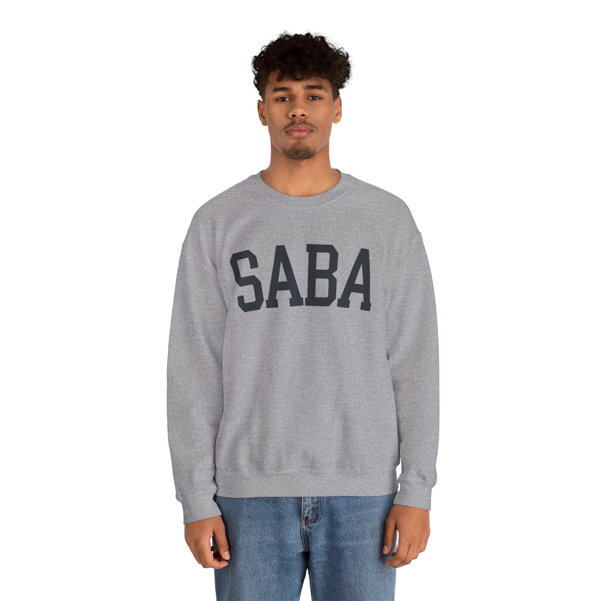 SABA Sweatshirt Hebrew Grandpa Crewneck, Jewish Grandfather Collegiate Letter Sweater Gift