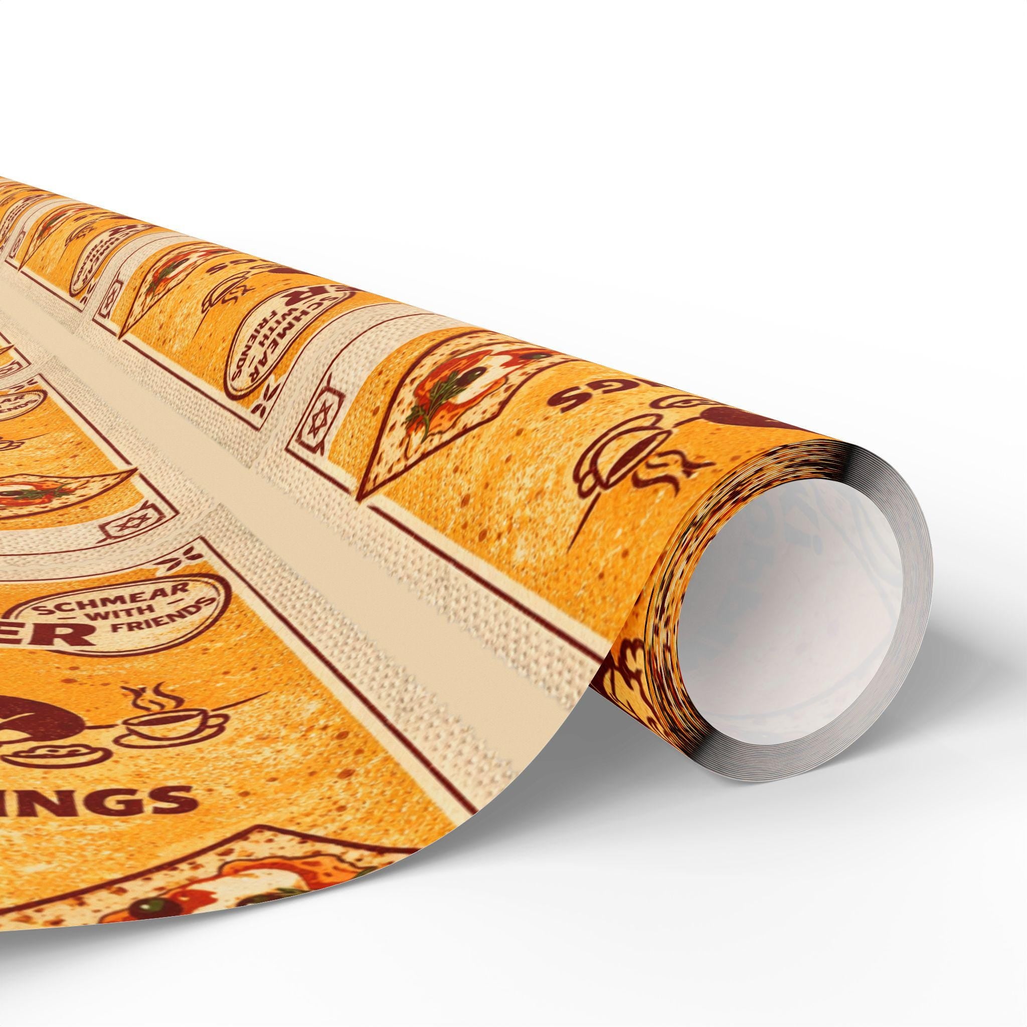 Vintage Matzah Label Wrapping Paper, Passover Gift Wrap, Jewish Holiday Packaging, Matzah Cracker Pattern
