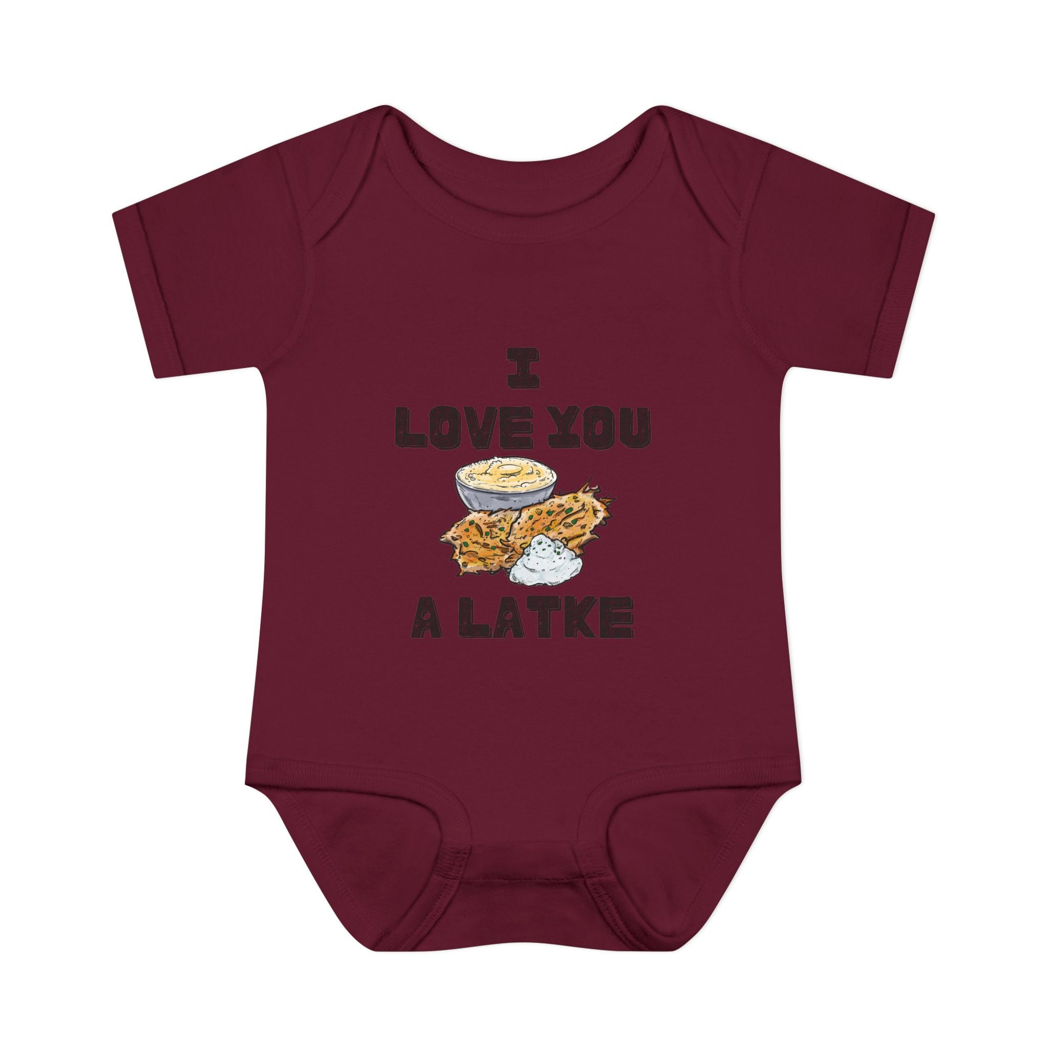 I Love You a Latke Baby Onesie | Funny Hanukkah Bodysuit | Jewish Infant Gift | Latke Baby Outfit | Cute Kosher Pun Baby Shower Gift