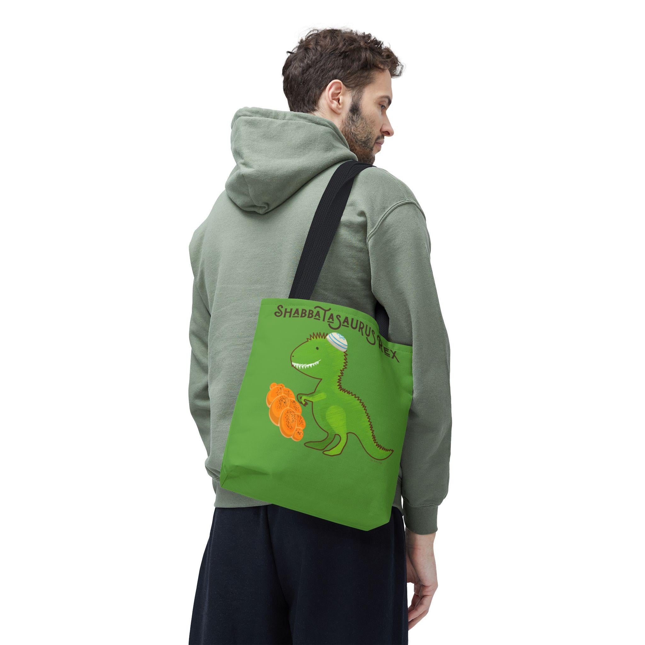 Shabbatasaurus Rex Tote Bag: Funny Jewish Dinosaur Gift