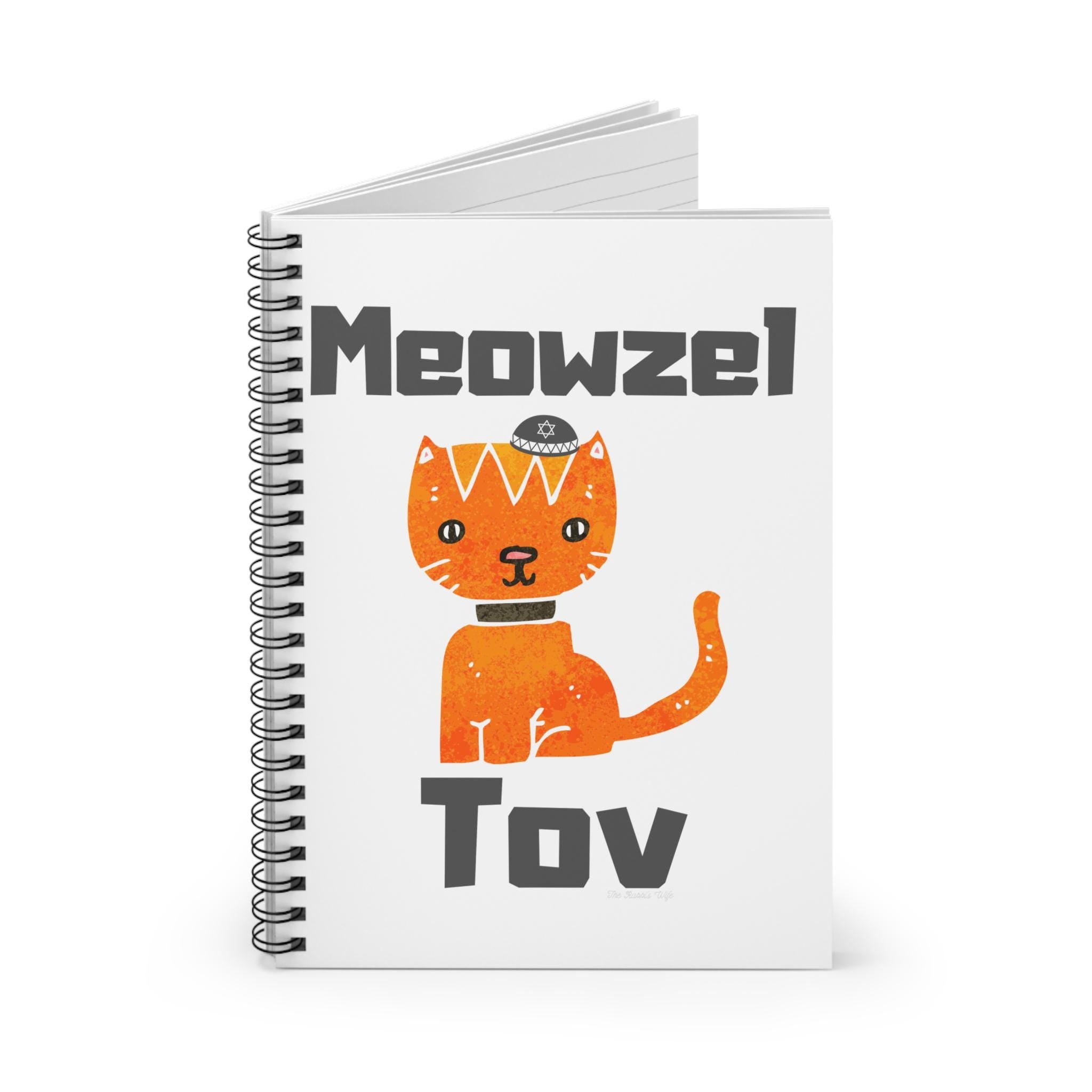 Meowzel Tov Spiral Notebook, Jewish Cat Lover Gift