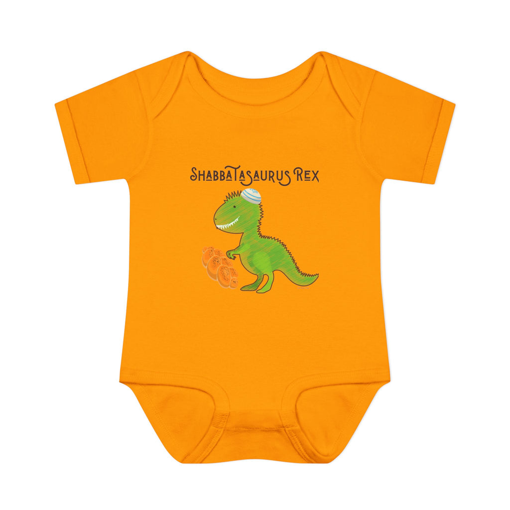 Shabbatasaurus Rex Infant Bodysuit | Dinosaur Shabbat Illustration