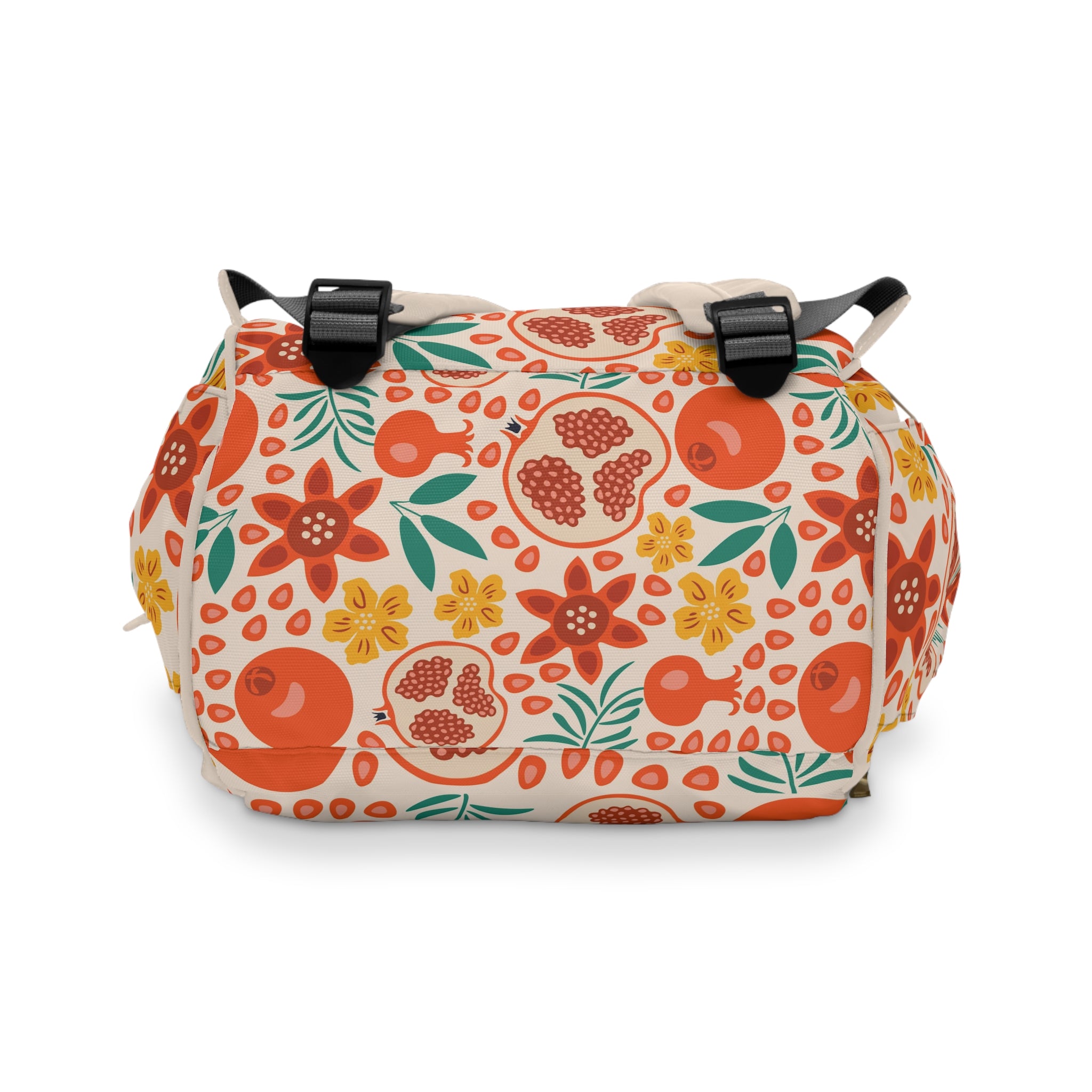 personalized hebrew Pomegranate Floral Diaper Backpack | Citrus Fruit Pattern