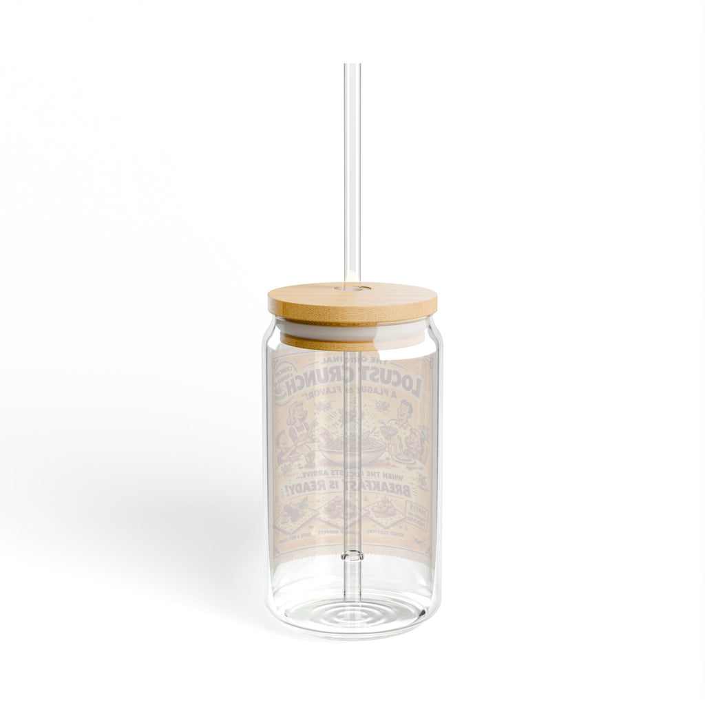 Passover Matzah Vintage Ad Sipper Glass 16oz, Bamboo Lid Straw Cup, Retro Pesach Drinkware, Jewish Hostess Gift, Funny Plague Matzah Glass