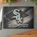 Chicago White Sox Challah Board, Stained Glass Shabbat Tray 15x11 Tempered Glass, Jewish Baseball Wedding Gift