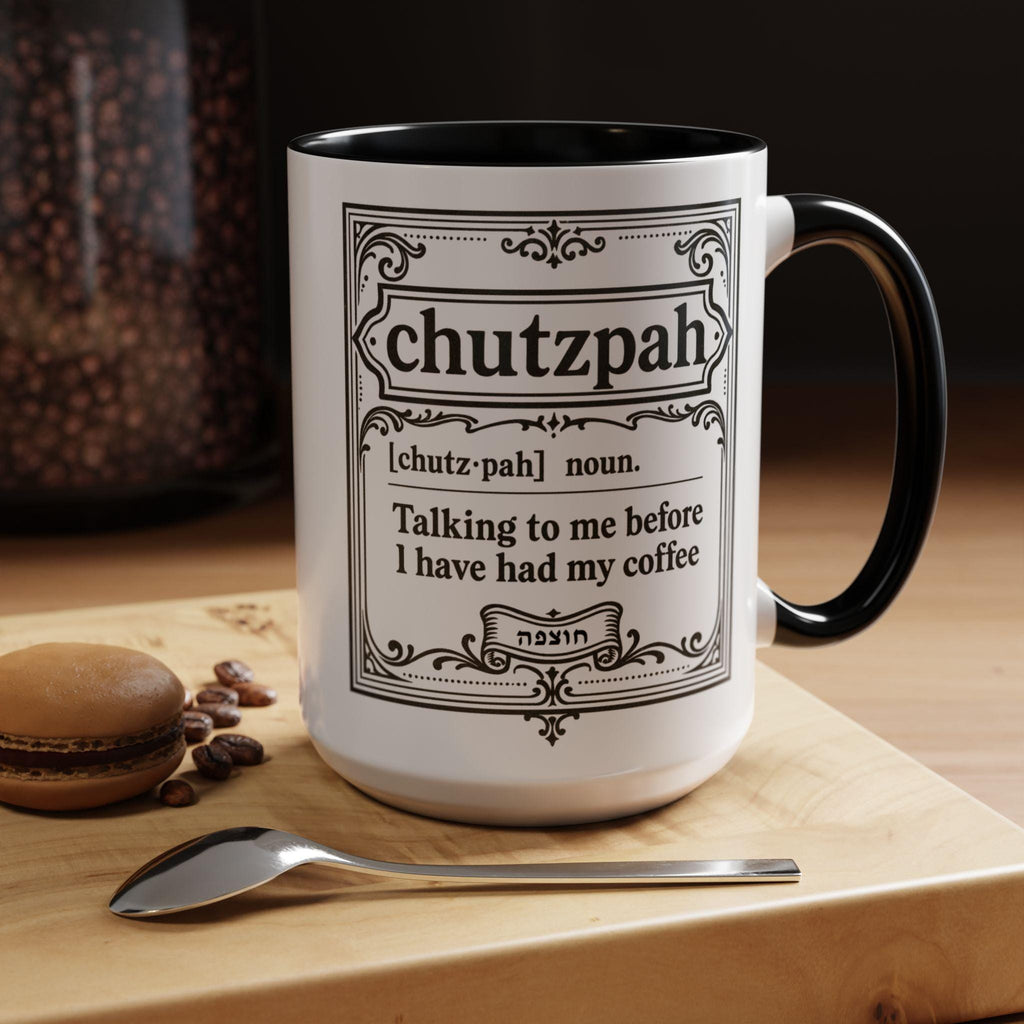Chutzpah Coffee Mug, Funny Jewish Hanukkah Gift