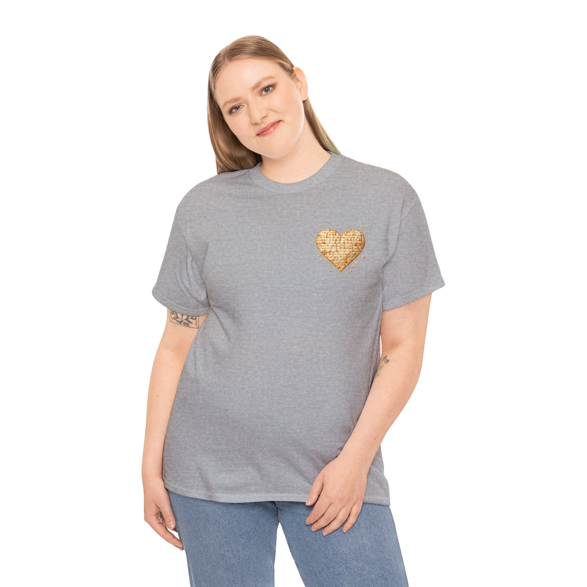 Matzah Heart T Shirt Passover Shirt for Women, Jewish Holiday Tee, Matzah Texture Love Shirt, Jewish Mom Gift
