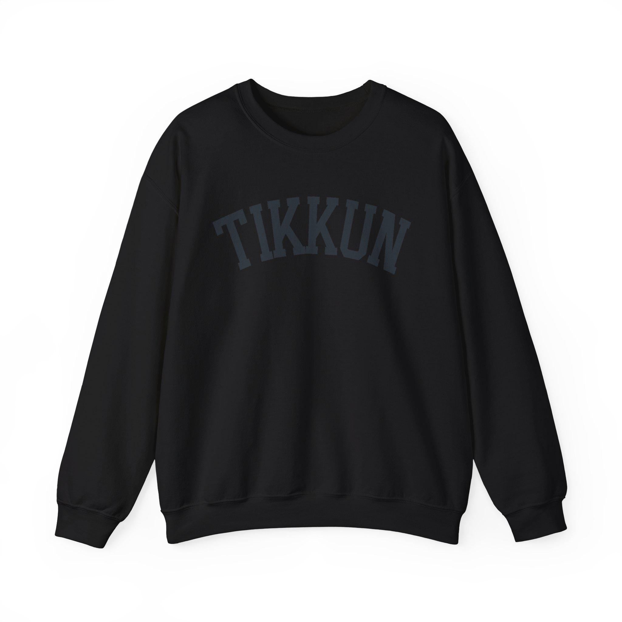 Tikkun Sweatshirt White Crewneck, Hebrew Jewish Minimalist Pullover Gift