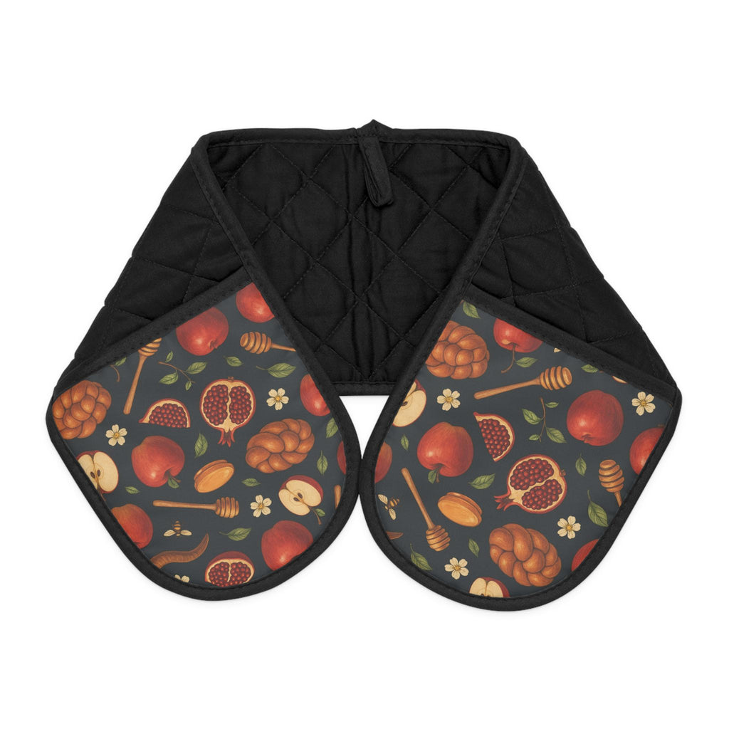 Rosh Hashanah Oven Mitts, Apples, Honey, Pomegranates, Jewish Holiday Kitchen Decor