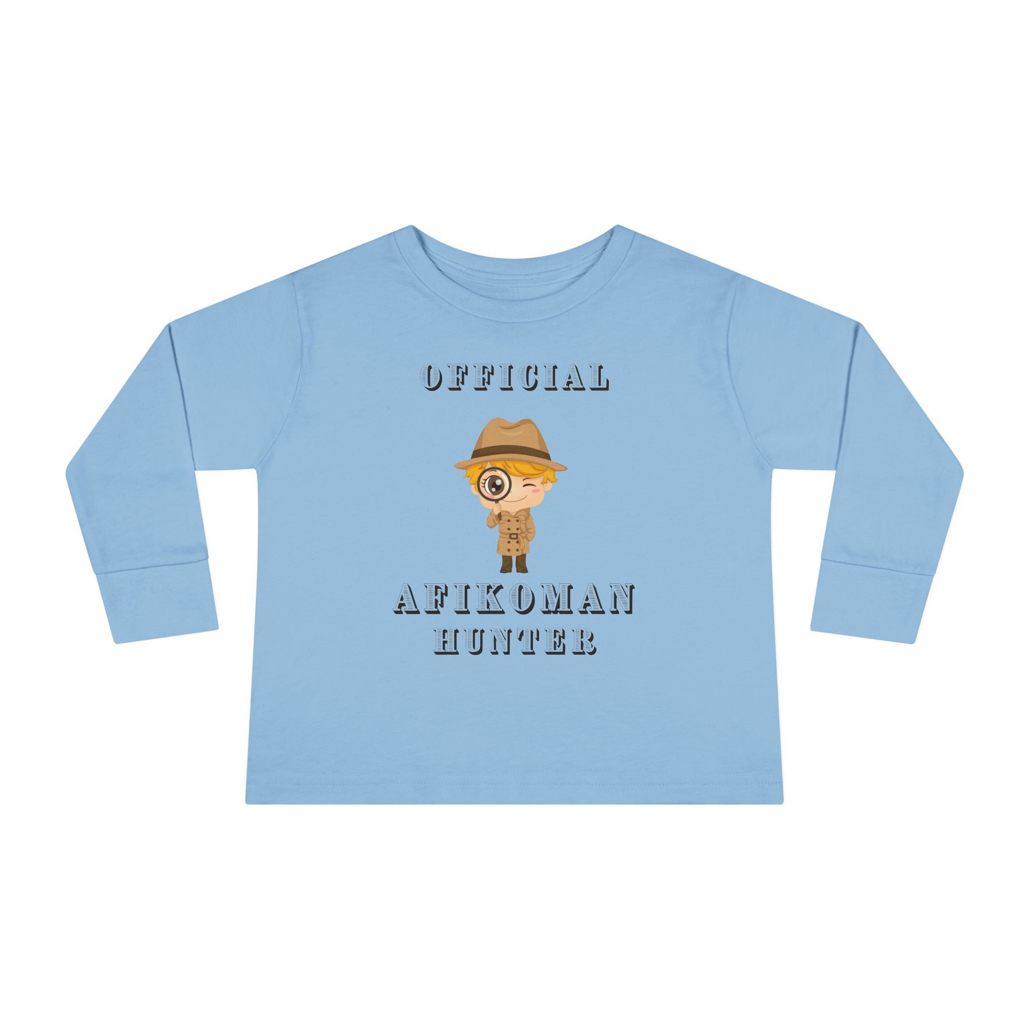 Afikomen Hunter Toddler Long Sleeve Tee, Passover Kids Shirt, Pesach Toddler Outfit, Jewish Holiday Gift girl