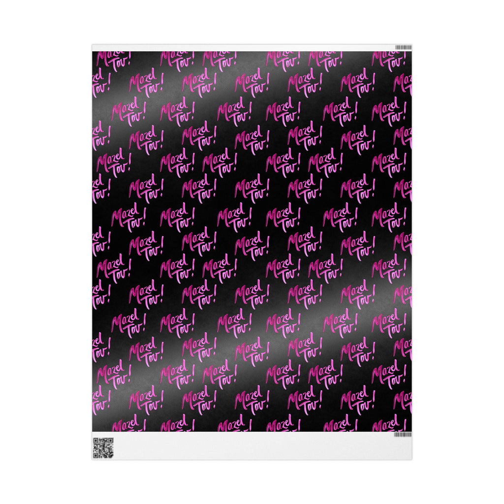 Modern Mazel Tov Wrapping Paper, Black Pink Simcha Gift Wrap