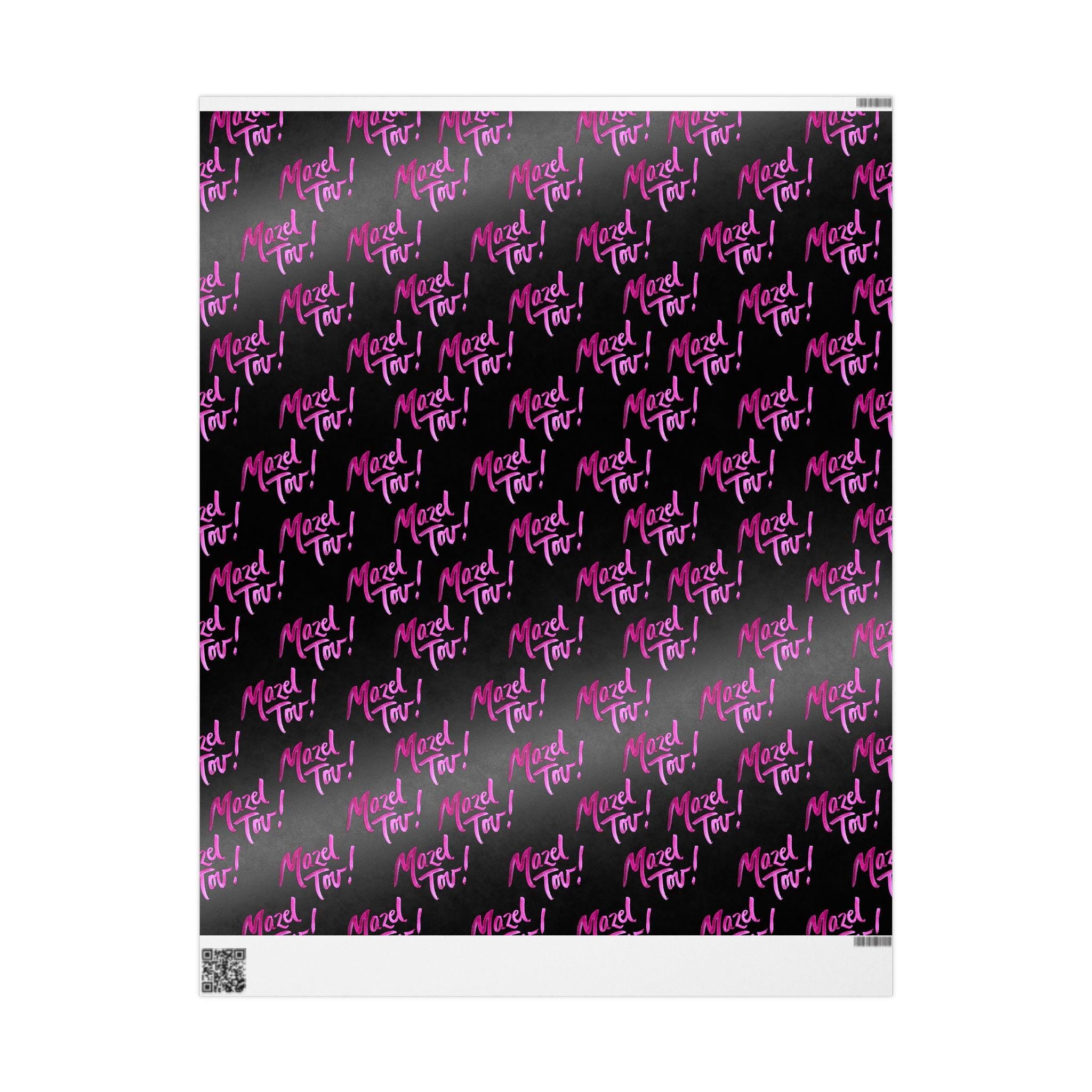 Modern Mazel Tov Wrapping Paper, Black Pink Simcha Gift Wrap