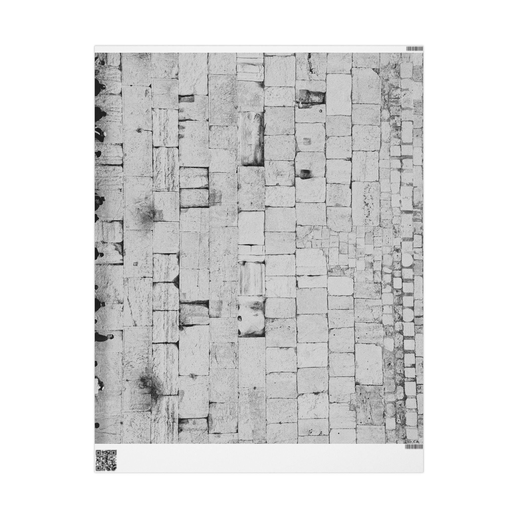Western Wall Gift Wrap, Black and White Jewish Wedding Paper
