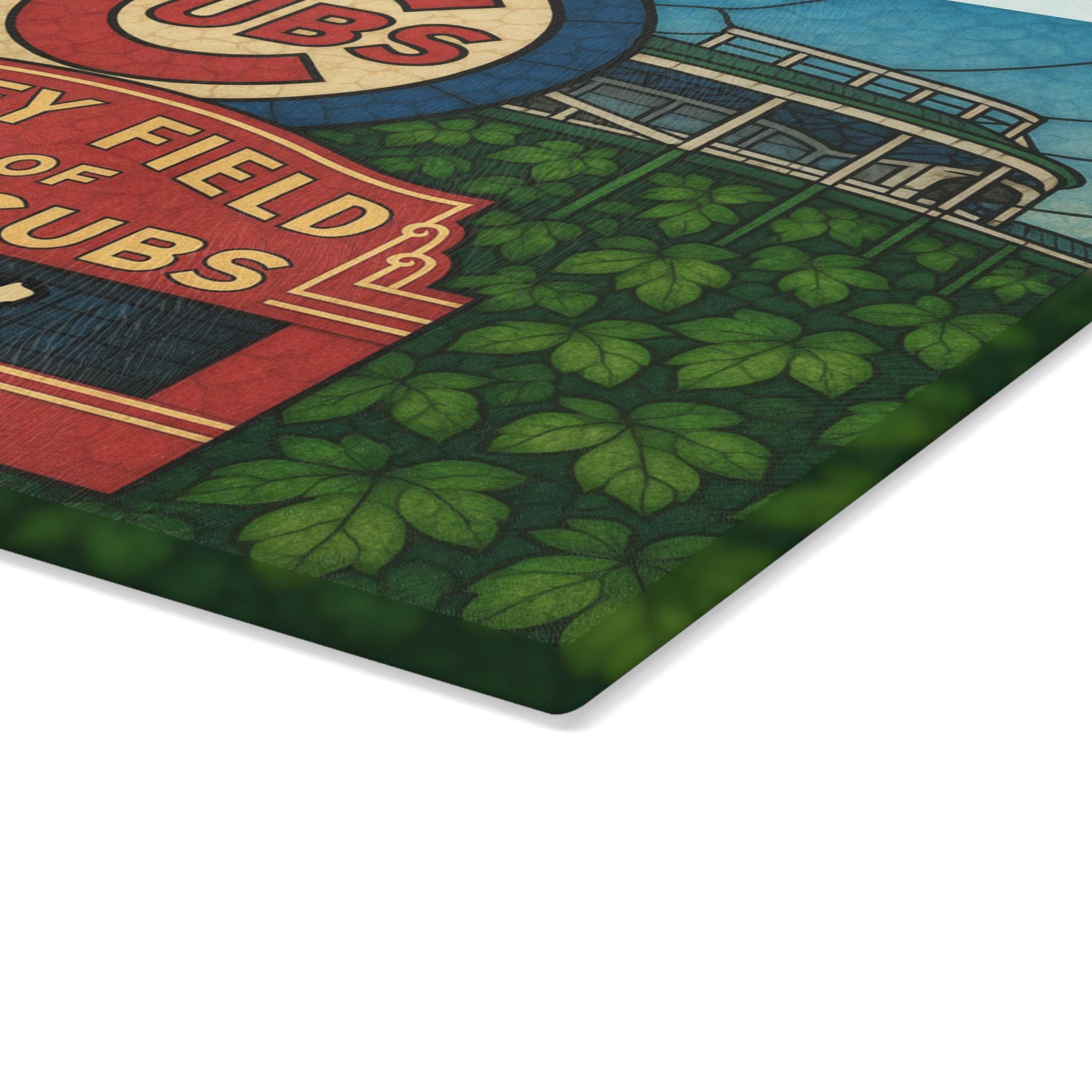 Chicago Cubs Wrigley Field Challah Board, Stained Glass Shabbat Tray, Jewish Baseball Gift