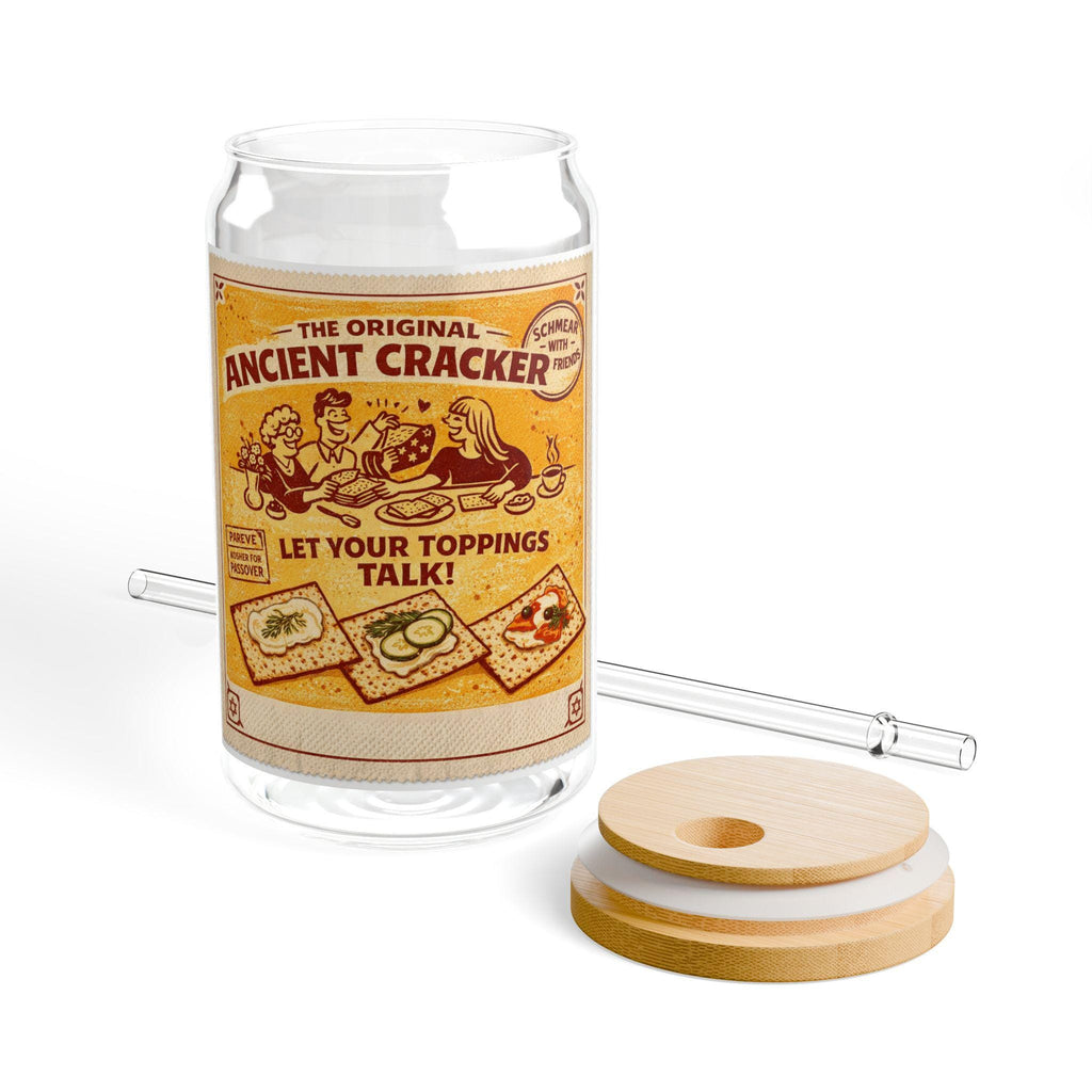 Passover Matzah Vintage Ad Sipper Glass, Retro Pesach Drinkware, Jewish Hostess Gift
