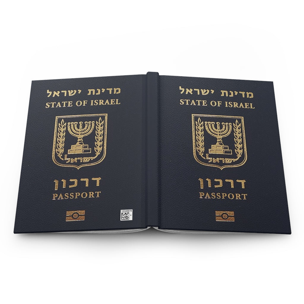 State of Israel Passport Journal Hardcover Notebook, Jewish Travel Diary with 150 Lined Pages