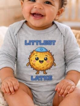 Hanukkah Latke Baby Bodysuit, Funny Jewish Onesie, Festival of Lights Outfit