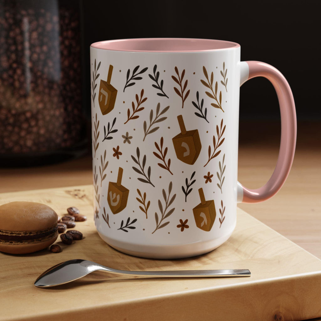 Hanukkah Coffee Mug, Festive Dreidel Design, Jewish Holiday