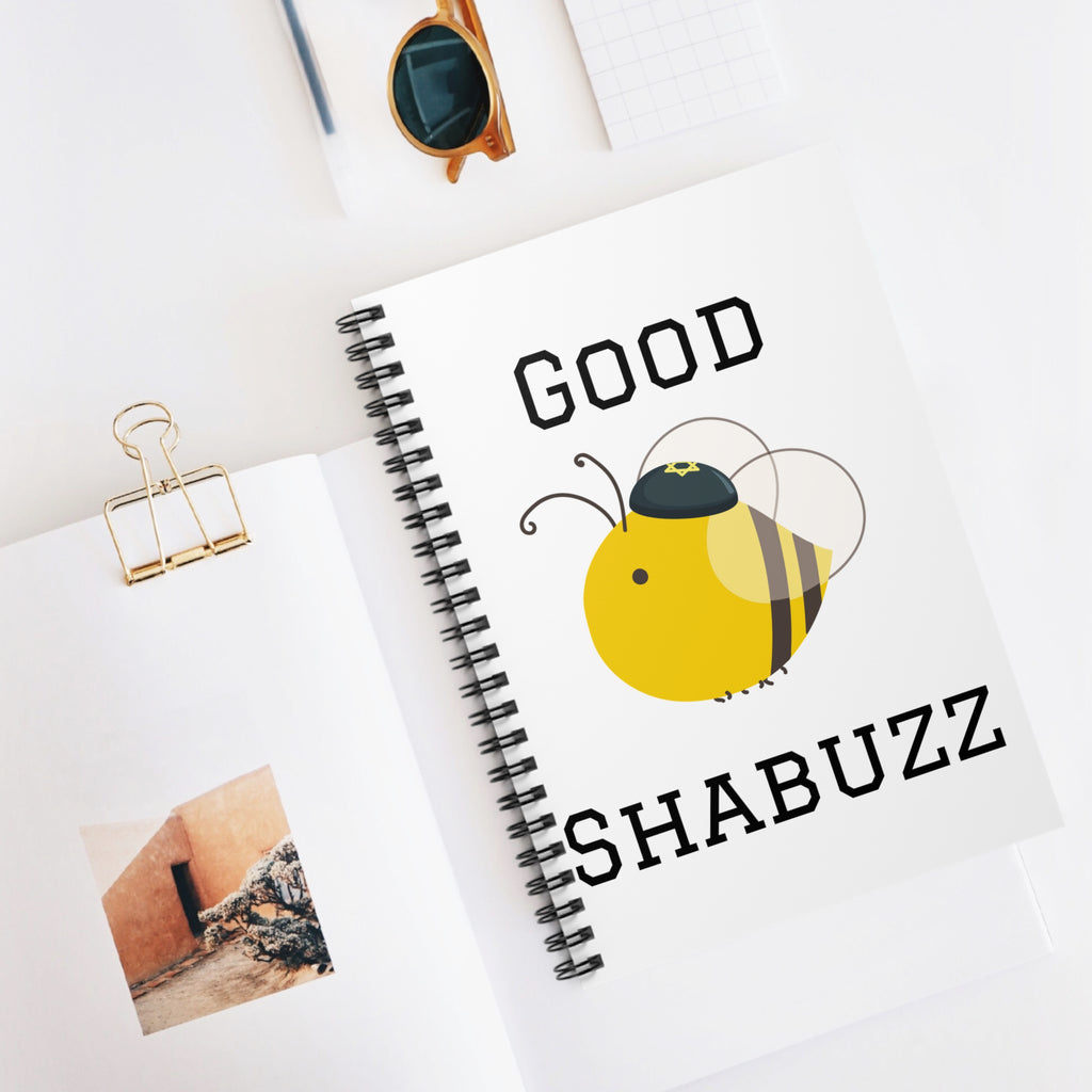Good Shabbos Good Shabuzz Spiral Notebook, Jewish Study Journal for School, Hebrew Language Learner Gift