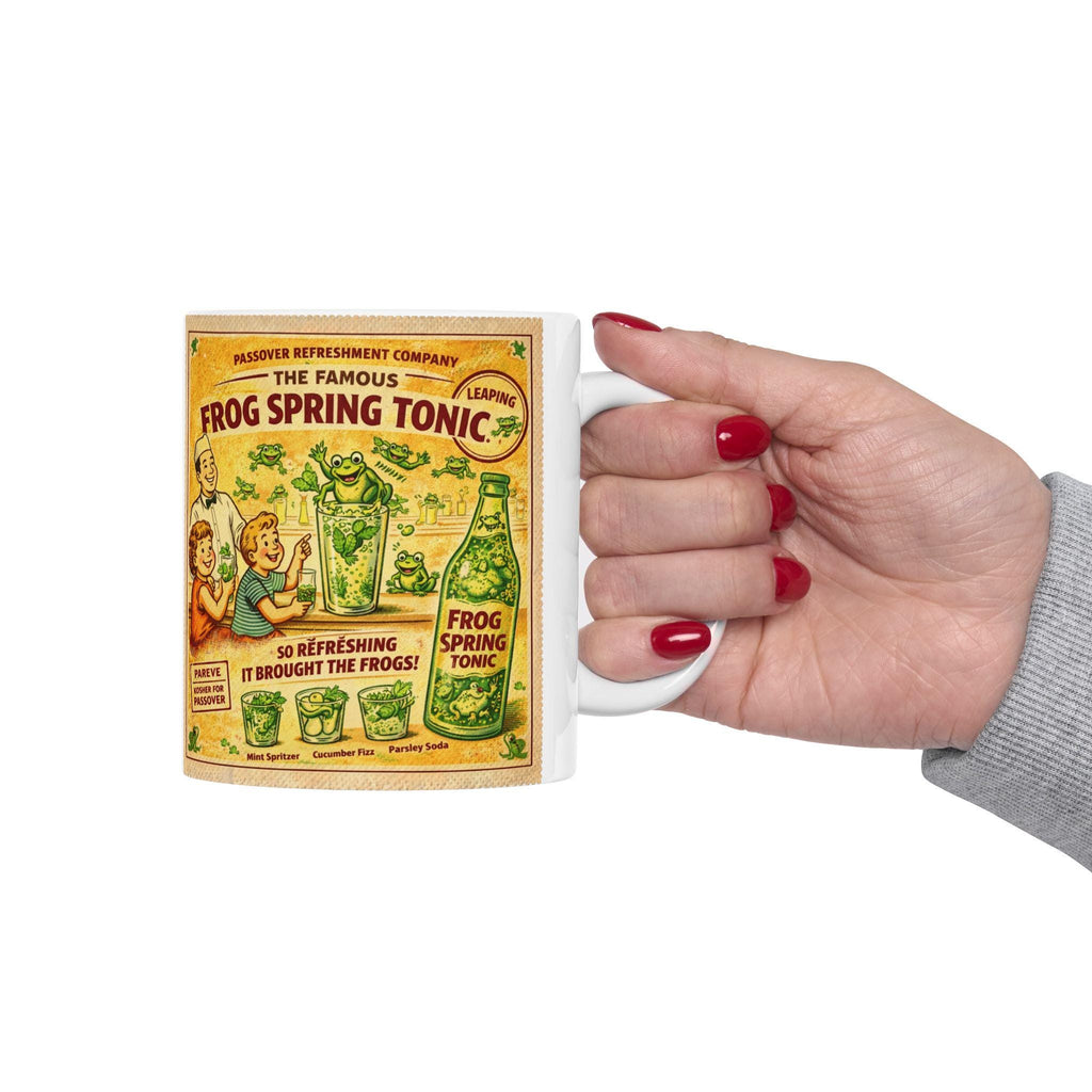Vintage Frog Spring Tonic Passover Mug, Funny Pesach Coffee Cup