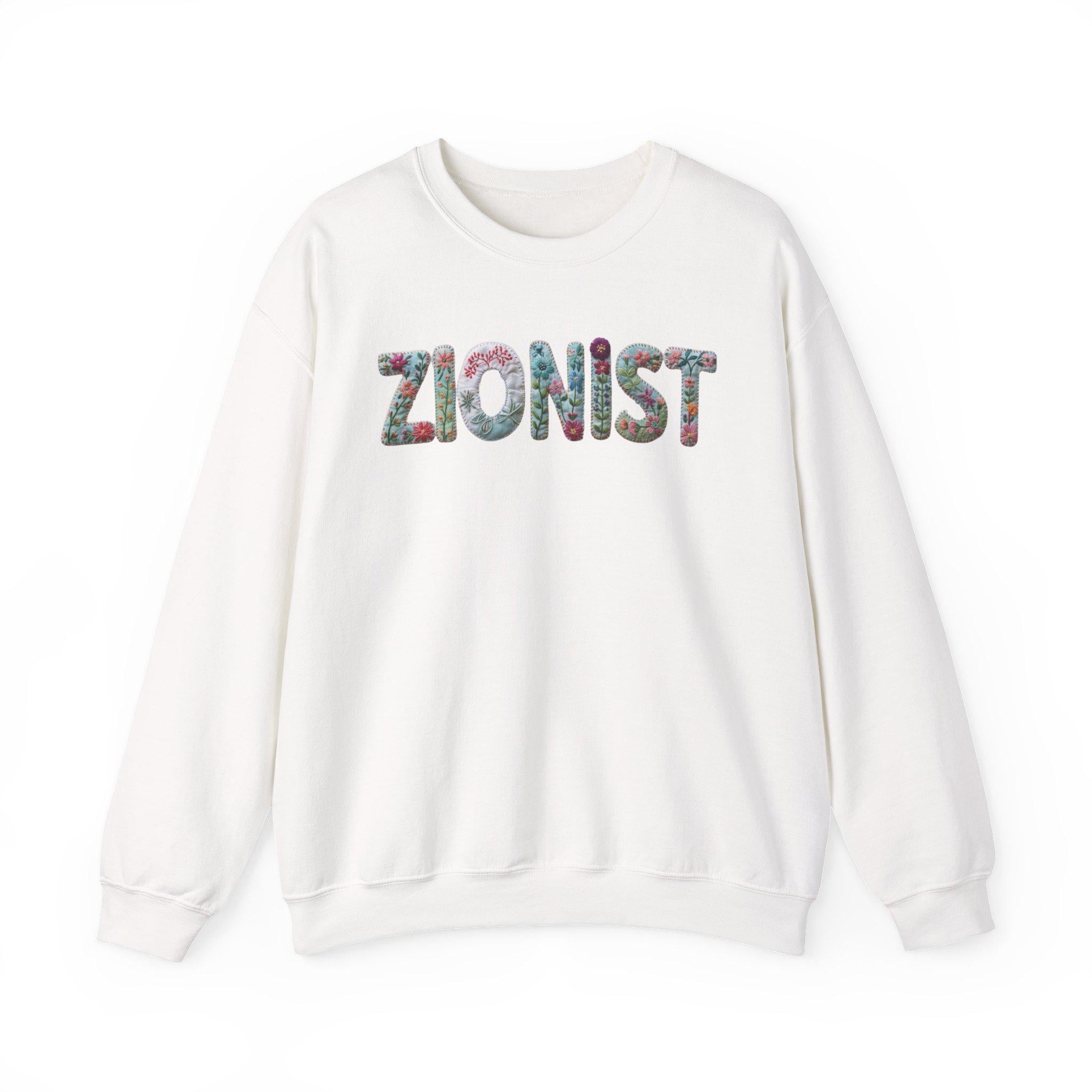 Floral Zionist Crewneck Sweatshirt, Jewish Pride Apparel