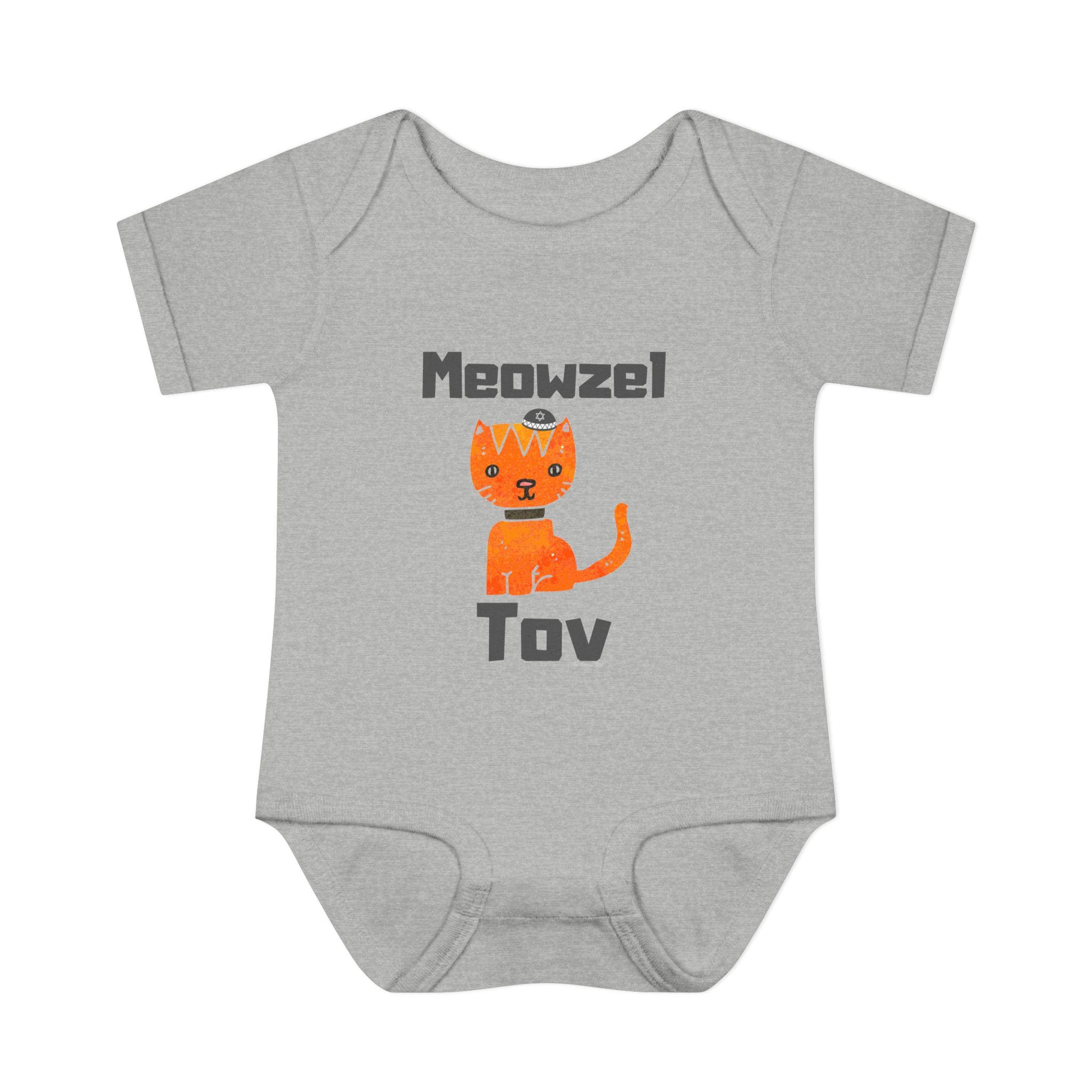 Meowzel Tov Cat Baby One Piece, Jewish Gift