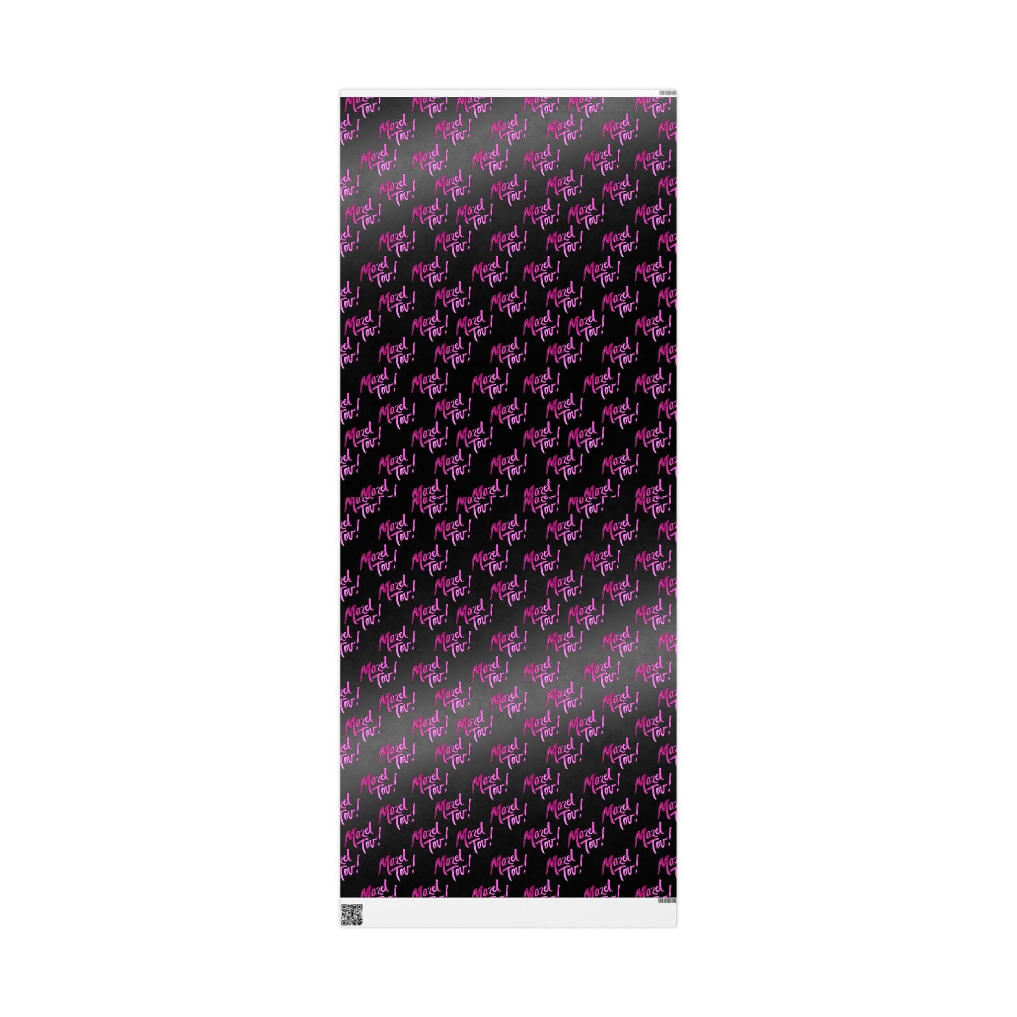 Modern Mazel Tov Wrapping Paper, Black Pink Simcha Gift Wrap