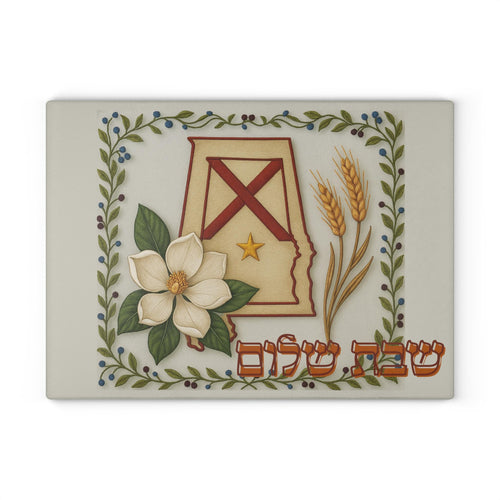 Alabama Challah Board, Camellia Flower Shabbat Plate, Southern Jewish Gift