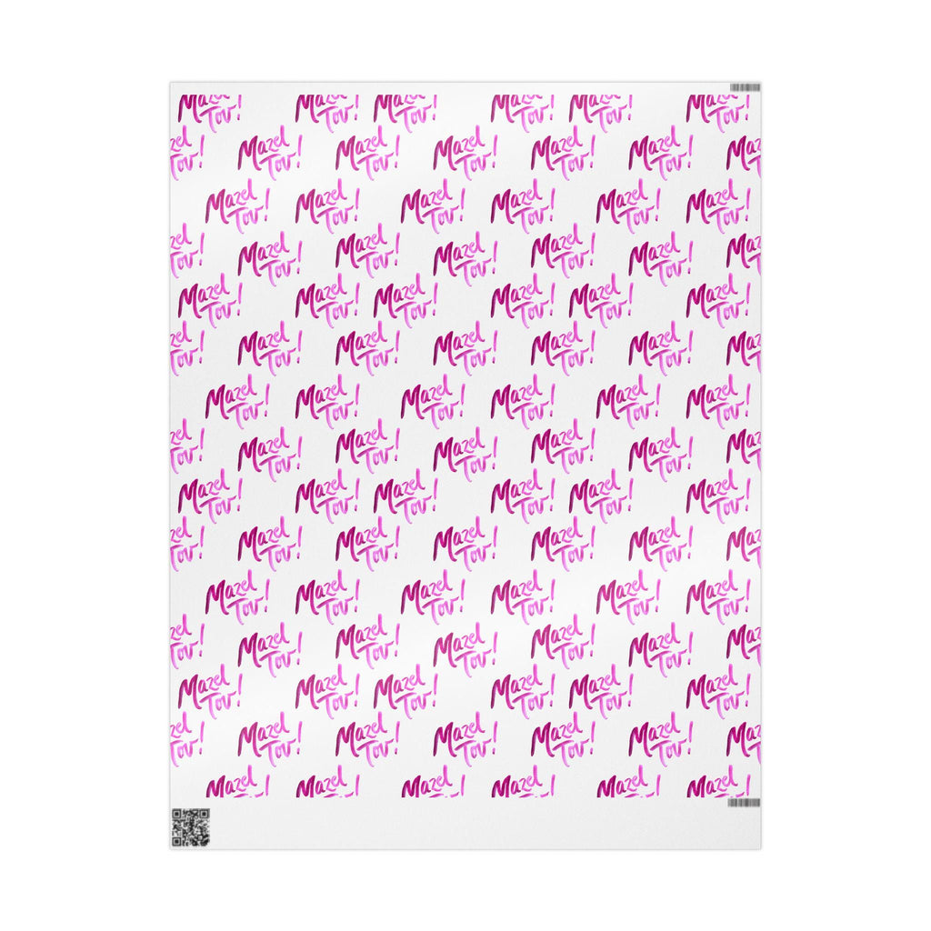 White Pink Mazel Tov Jewish Gift Wrap Baby Naming Bat Mitzvah Wedding Simcha Present