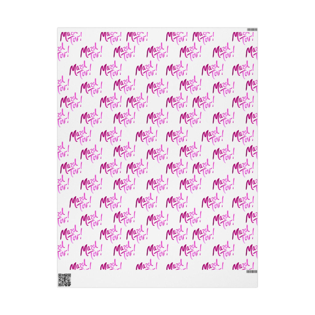 White Pink Mazel Tov Jewish Gift Wrap Baby Naming Bat Mitzvah Wedding Simcha Present