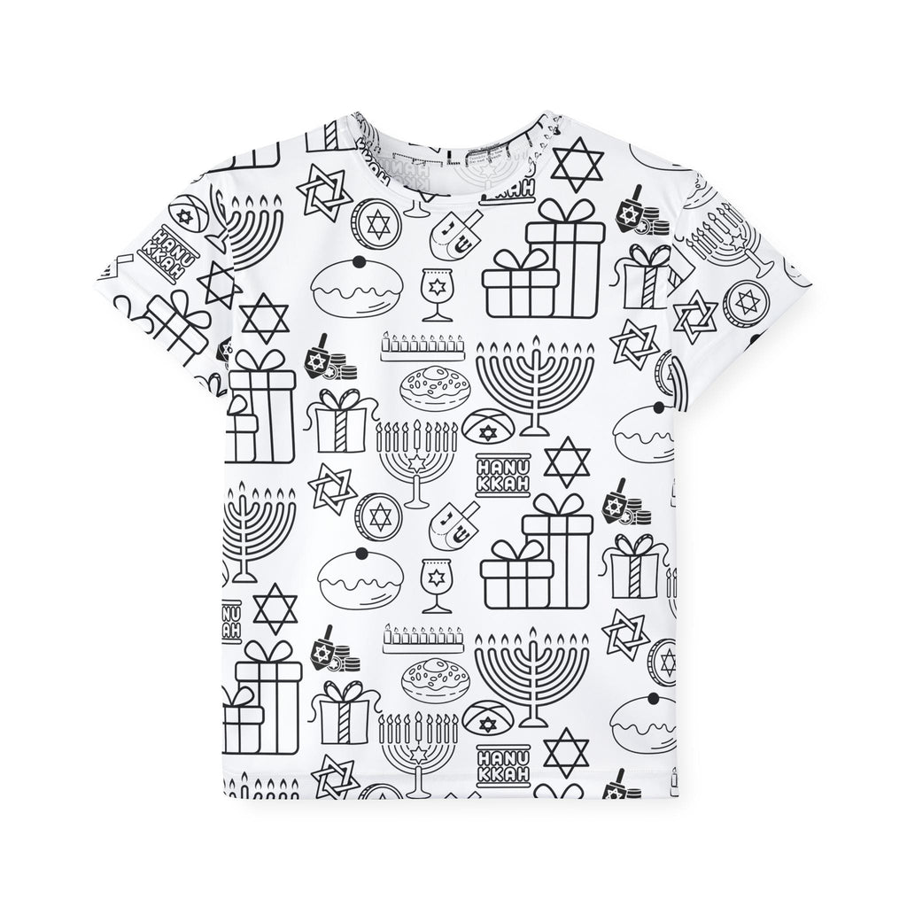 Color Your Own Hanukkah Pajama Pants, Kids Menorah Dreidel Lounge Pants