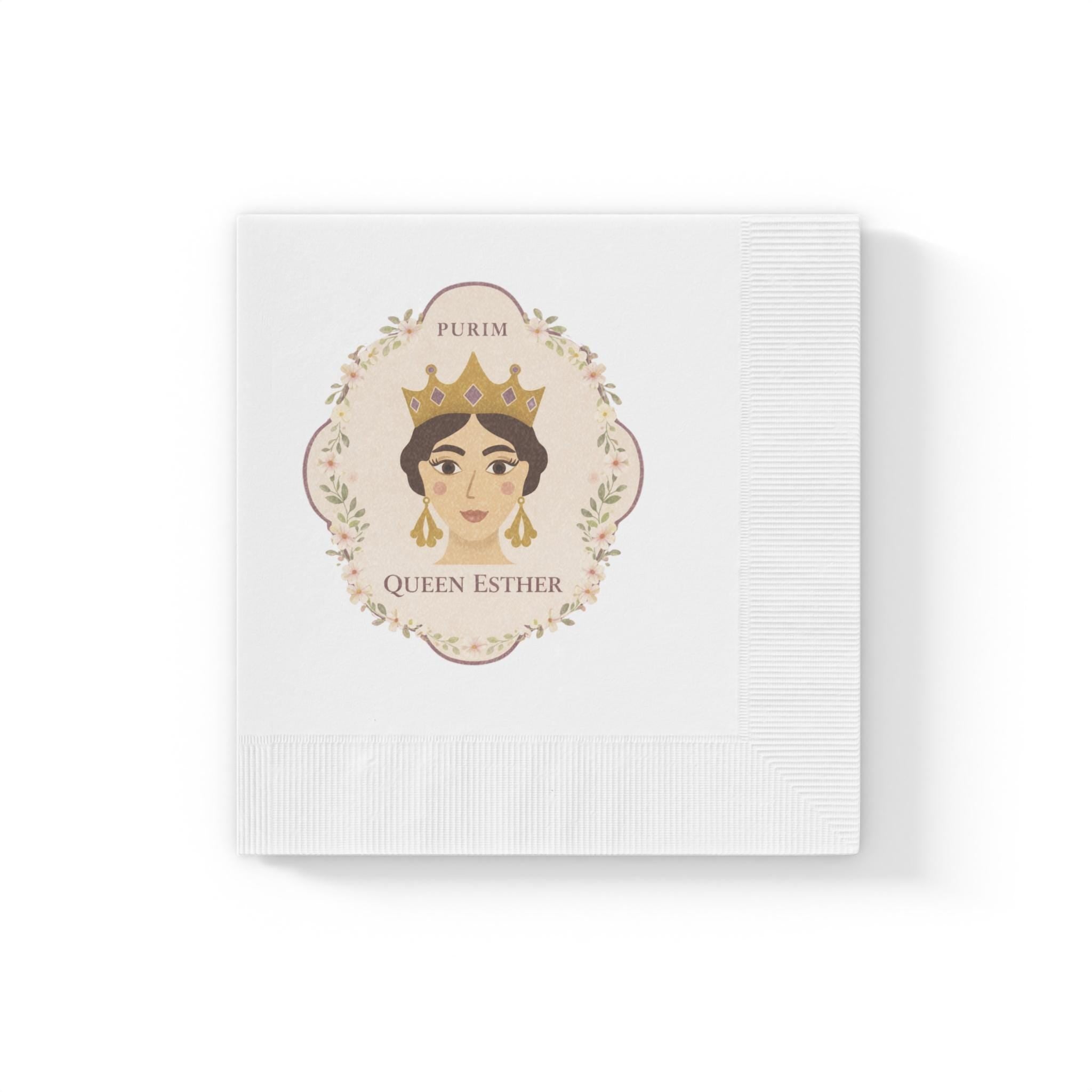 Queen Esther Purim Napkins, Vintage Illustration Jewish Holiday Table Decor