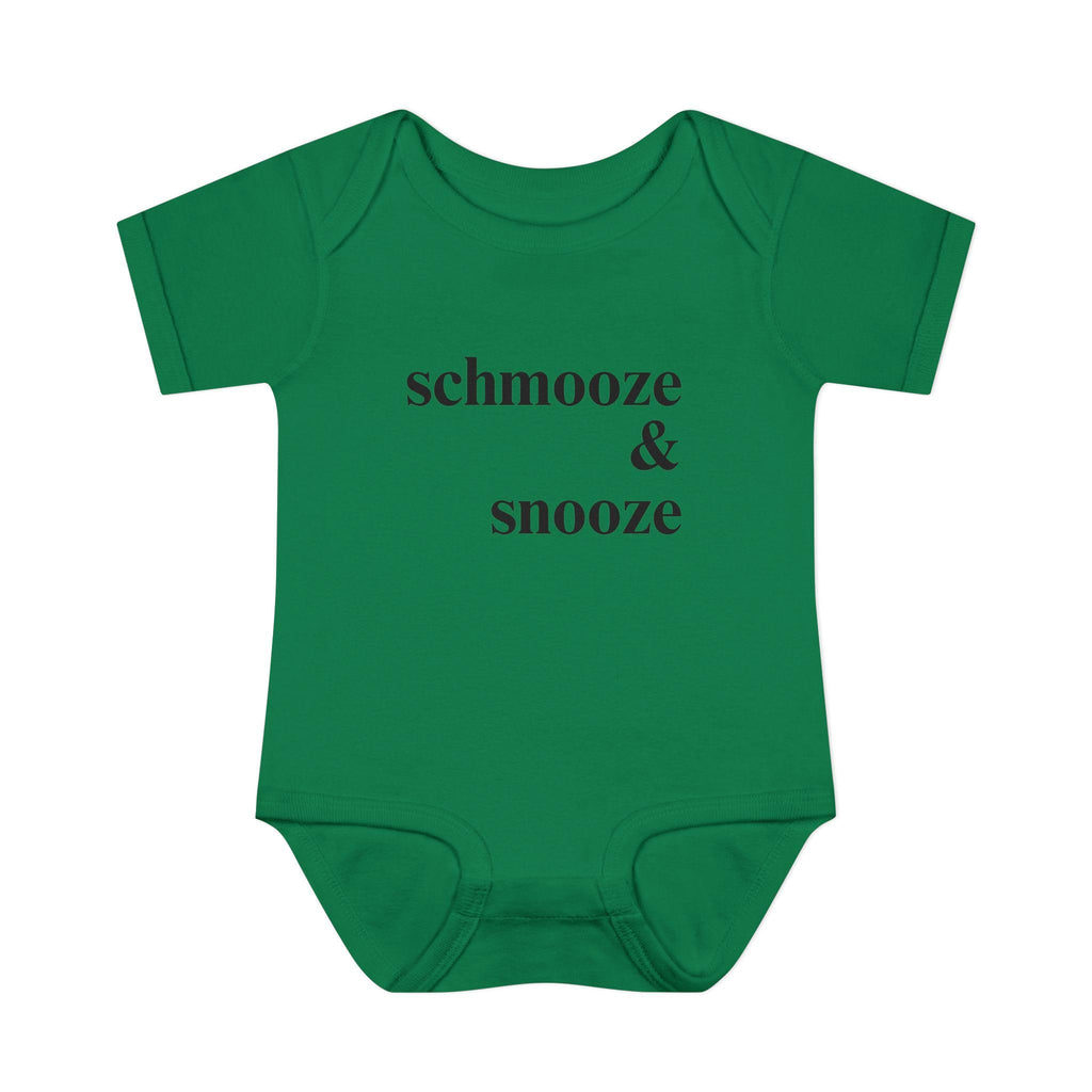 schmooze & snooze Infant Bodysuit | Minimal Script Baby Onesie