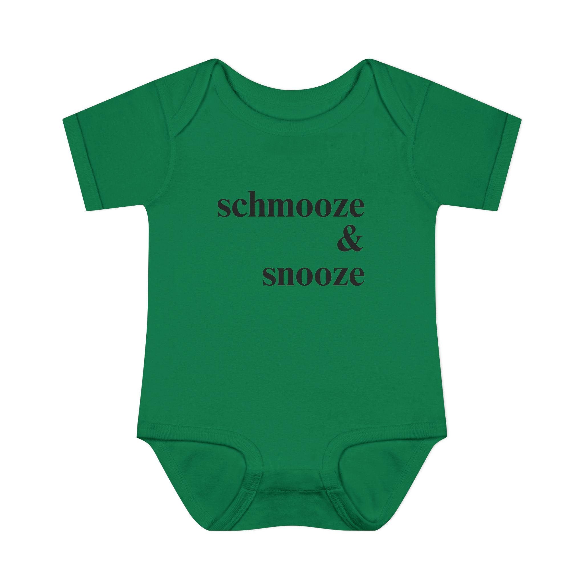 schmooze & snooze Infant Bodysuit | Minimal Script Baby Onesie