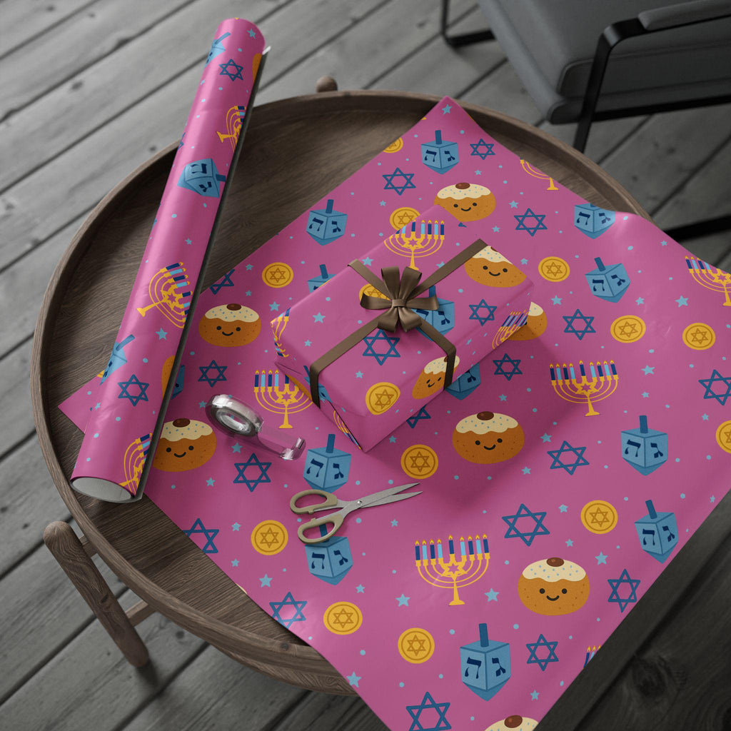 Hanukkah Wrapping Paper, Modern Jewish Wrap, Fine Art Paper
