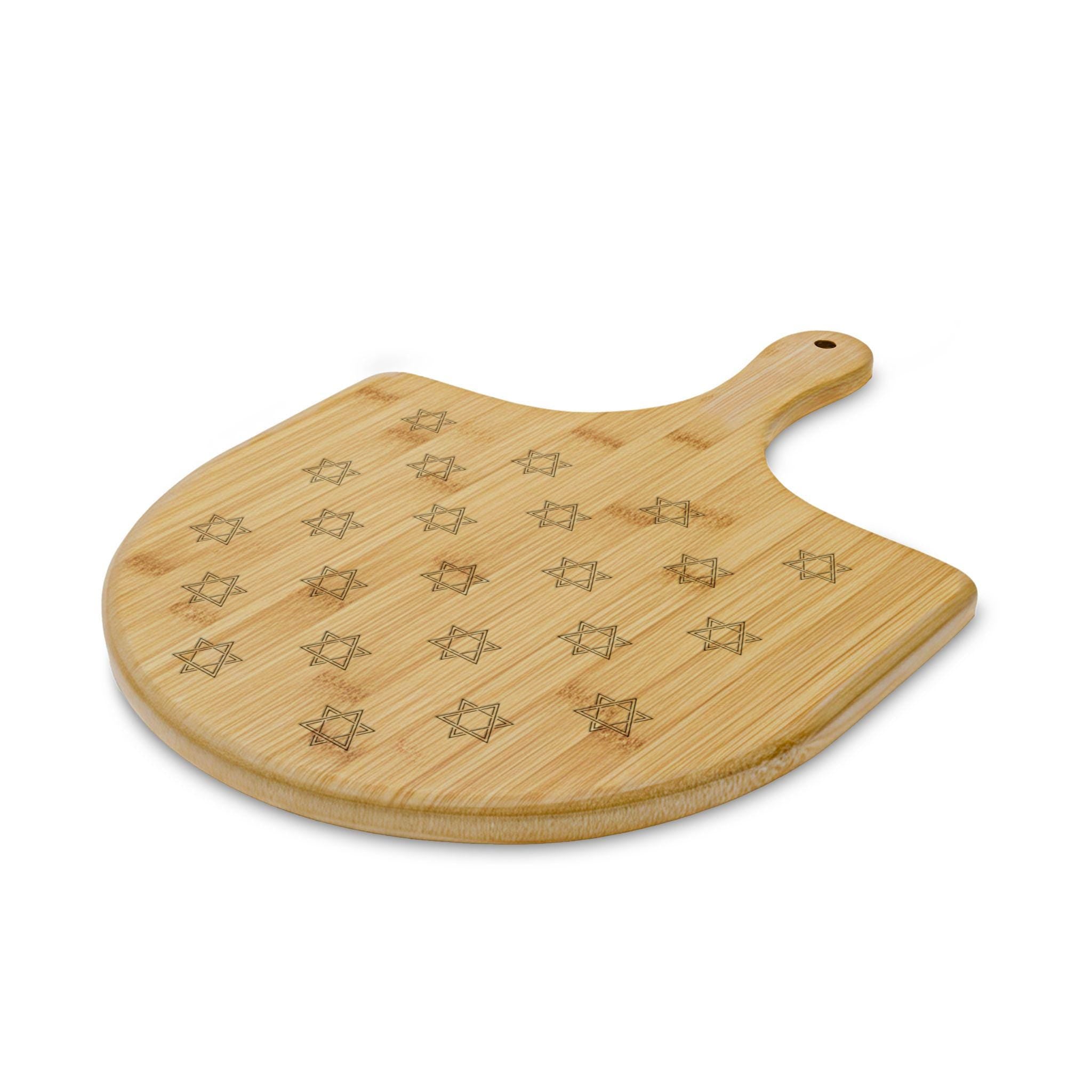 Engraved Bamboo Challah Board, Star of David Am Israel Chai Serving Tray (15.5x11")