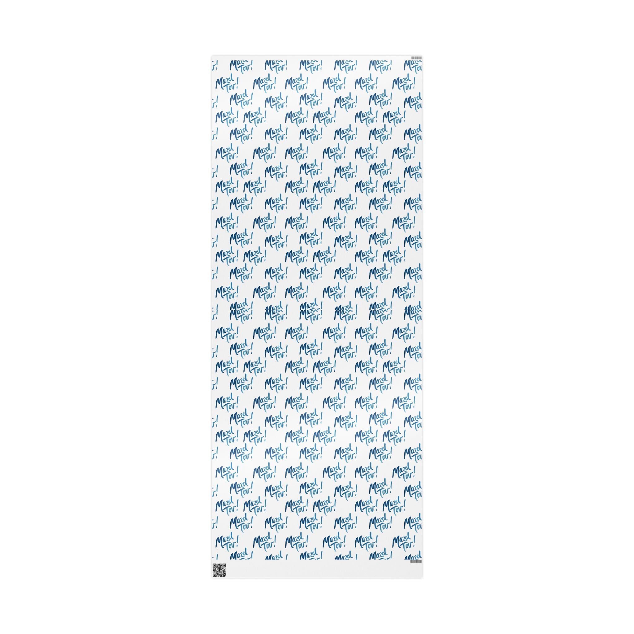 Mazel Tov Jewish Wrapping Paper Roll, White and Blue Gift Wrap for Jewish Wedding Bar Mitzvah Bat Mitzvah, Simcha Present Wrap