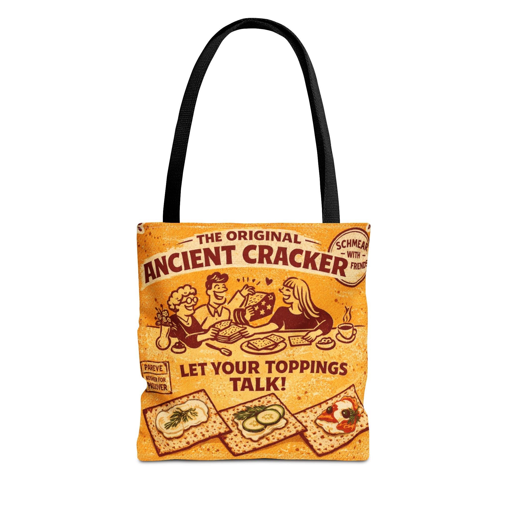 Vintage Style Matzah Tote Bag, Retro Cracker Market Grocery Bag
