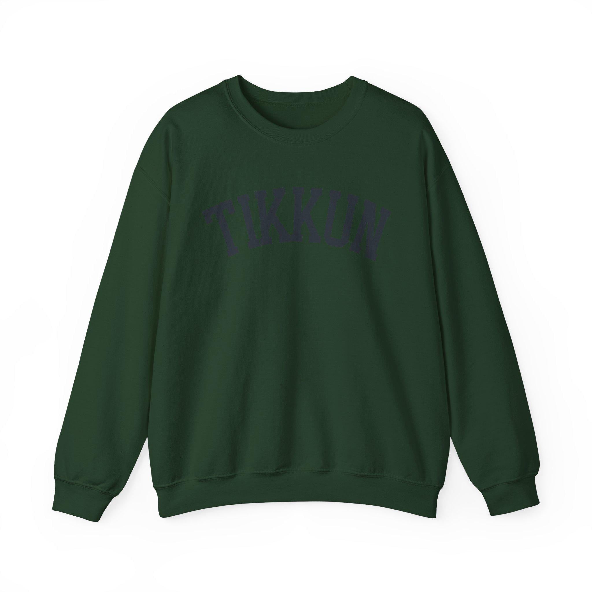Tikkun Sweatshirt White Crewneck, Hebrew Jewish Minimalist Pullover Gift