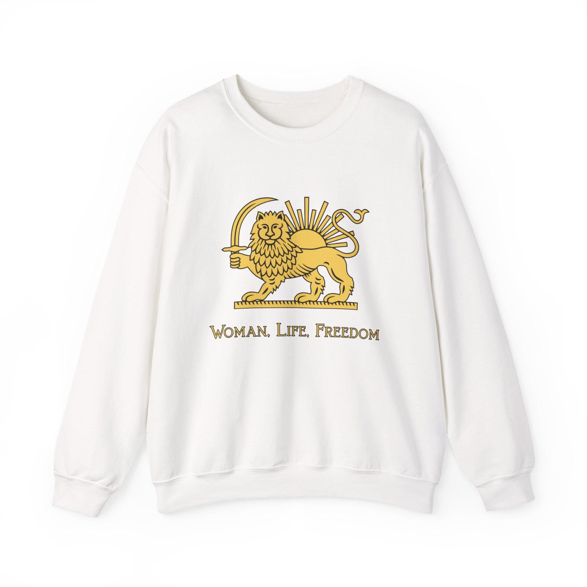 Woman Life Freedom Lion of Persia Sweatshirt, Iran Crest Crewneck, Feminist Protest Sweatshirt Gift