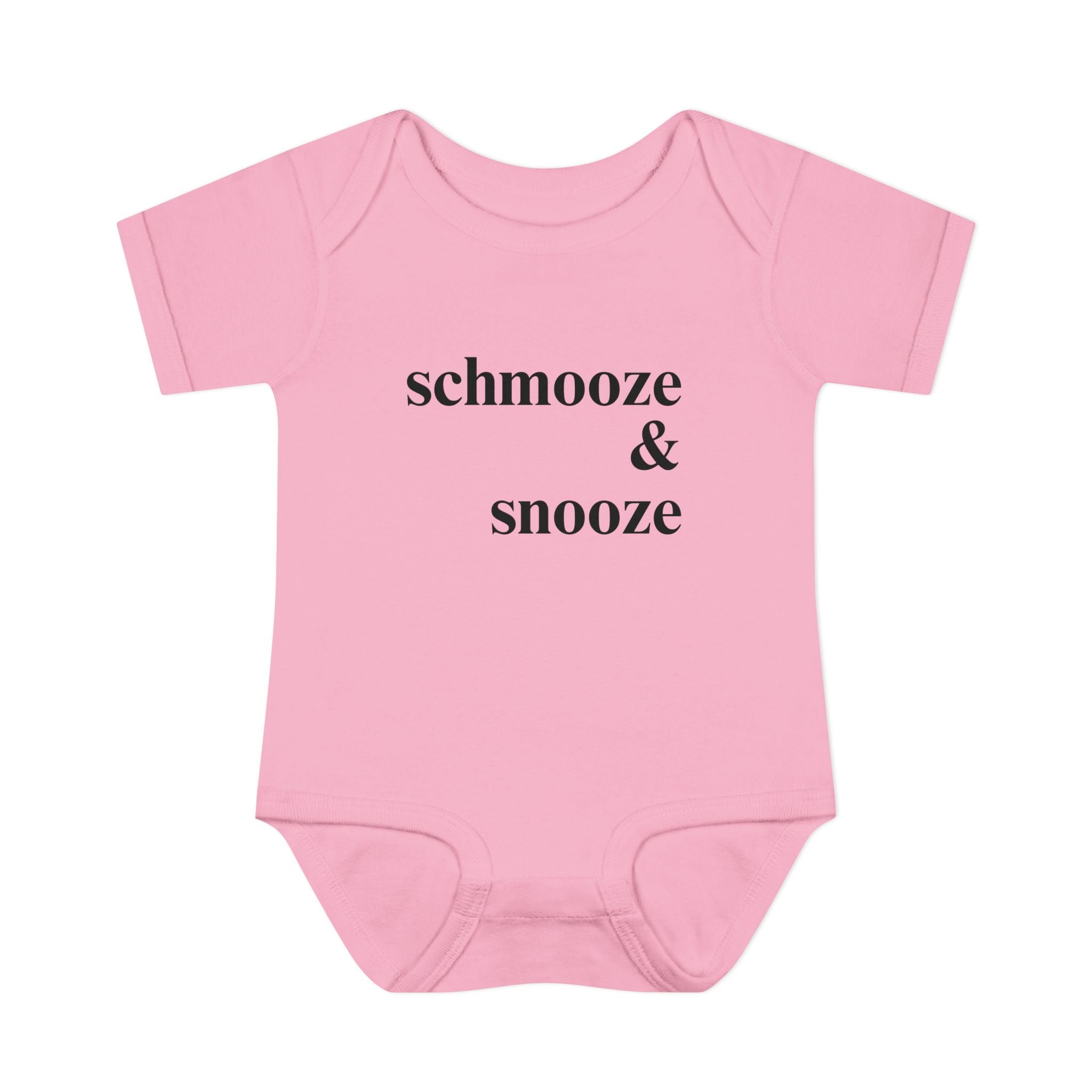 schmooze & snooze Infant Bodysuit | Minimal Script Baby Onesie