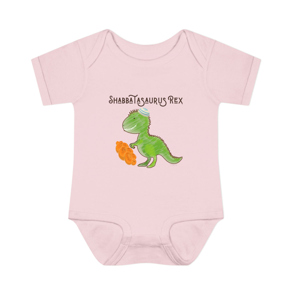 Shabbatasaurus Rex Infant Bodysuit | Dinosaur Shabbat Illustration