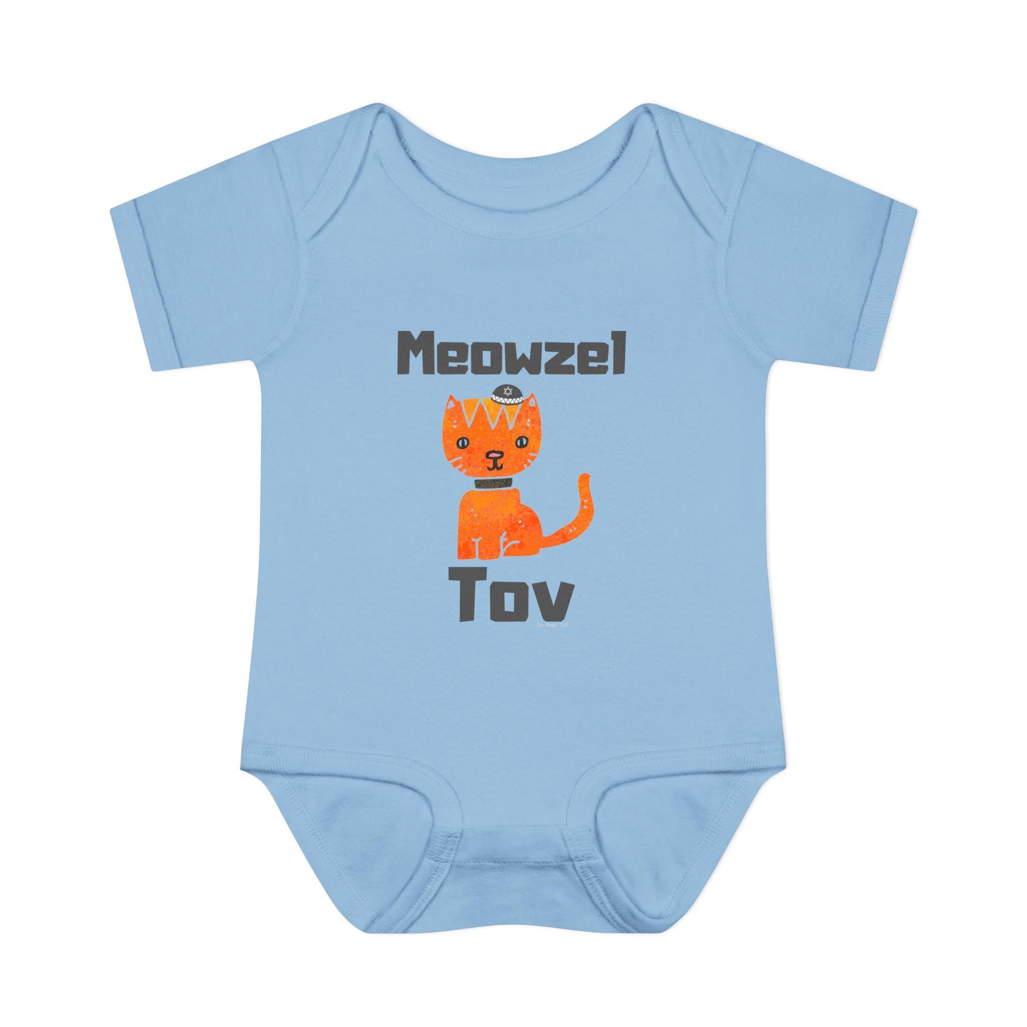 Meowzel Tov Cat Baby One Piece, Jewish Gift