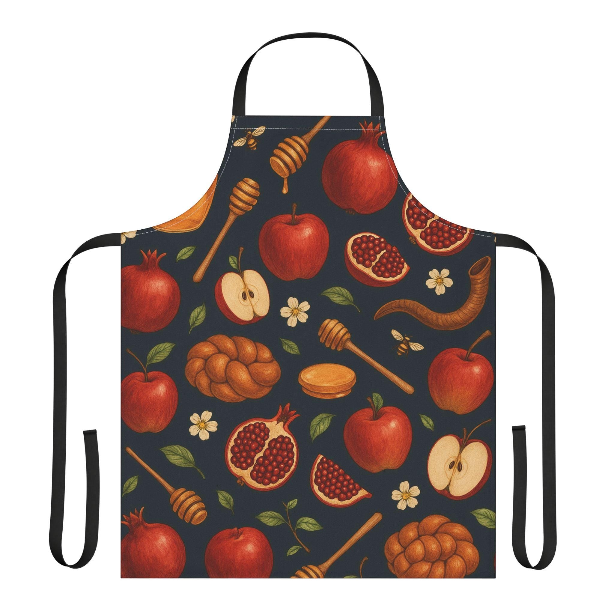 Rosh Hashanah Apron, Apples, Honey, Pomegranates, Jewish Holiday Kitchen Decor
