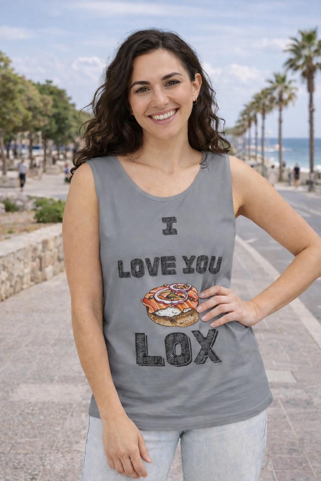 I Love You Lox Tank Top, Jewish Foodie Bagel Lover Shirt