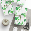 White Green Mazel Tov Wrapping Paper, Modern Jewish Simcha Gift Wrap