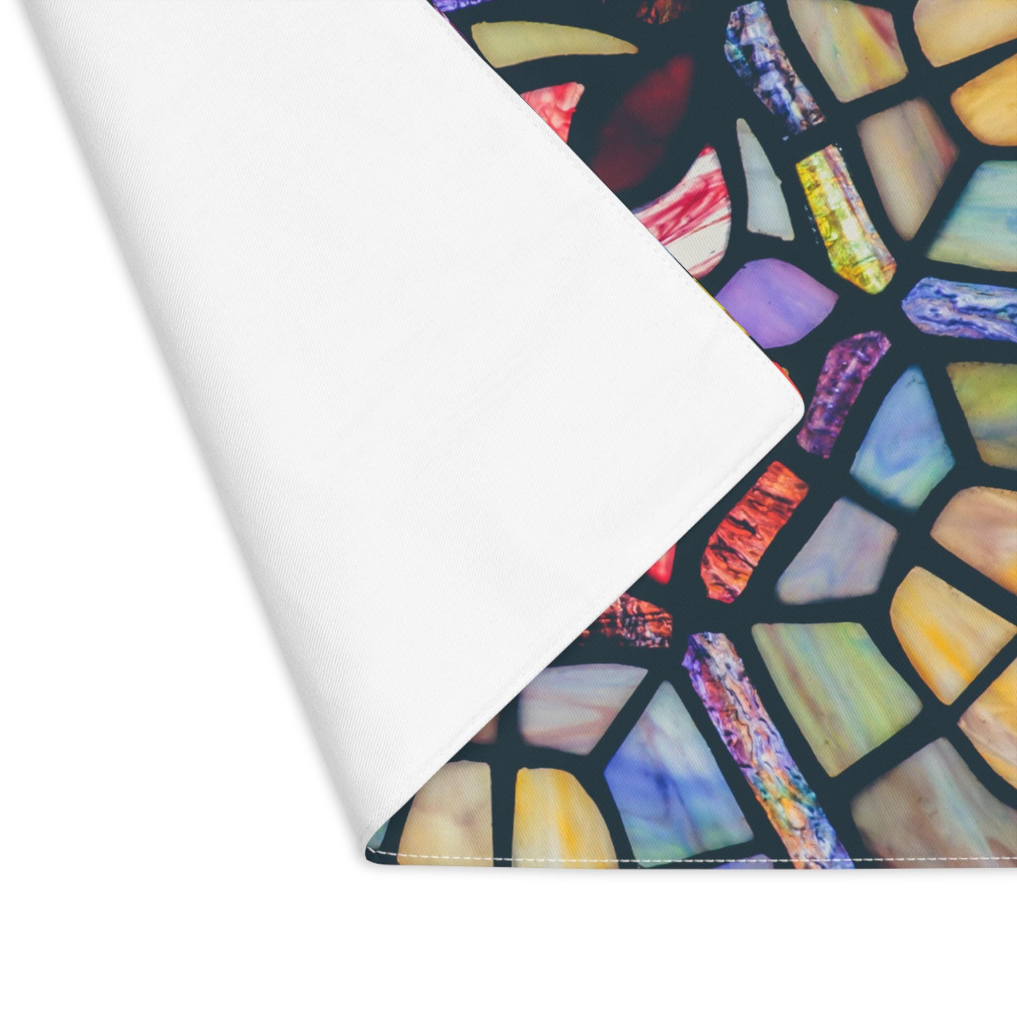Stained Glass Challah Cover | Shabbat Shalom Hebrew, Cotton Judaica
