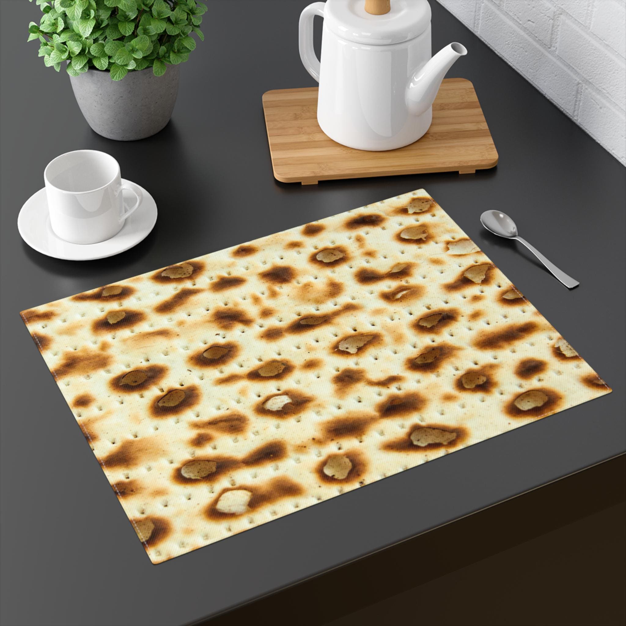 Modern Matzah Cover for Passover Seder Table | Cotton Twill Pesach Linen