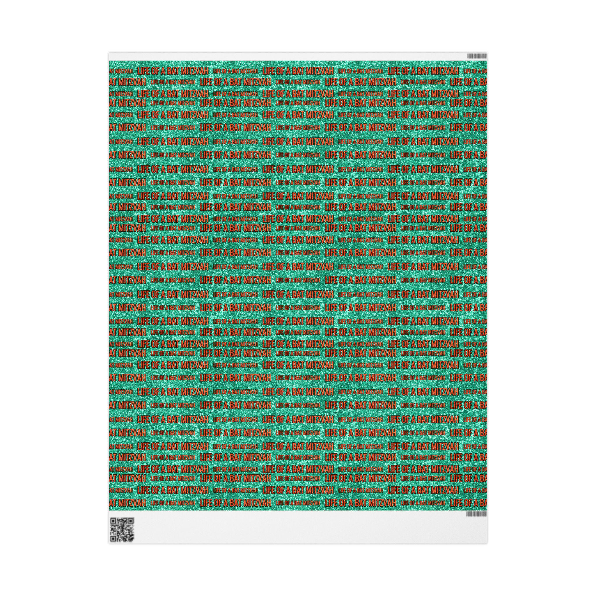 Bat Mitzvah Wrapping Paper, Modern Jewish Gift Wrap, Joyful Simcha Present Wrap