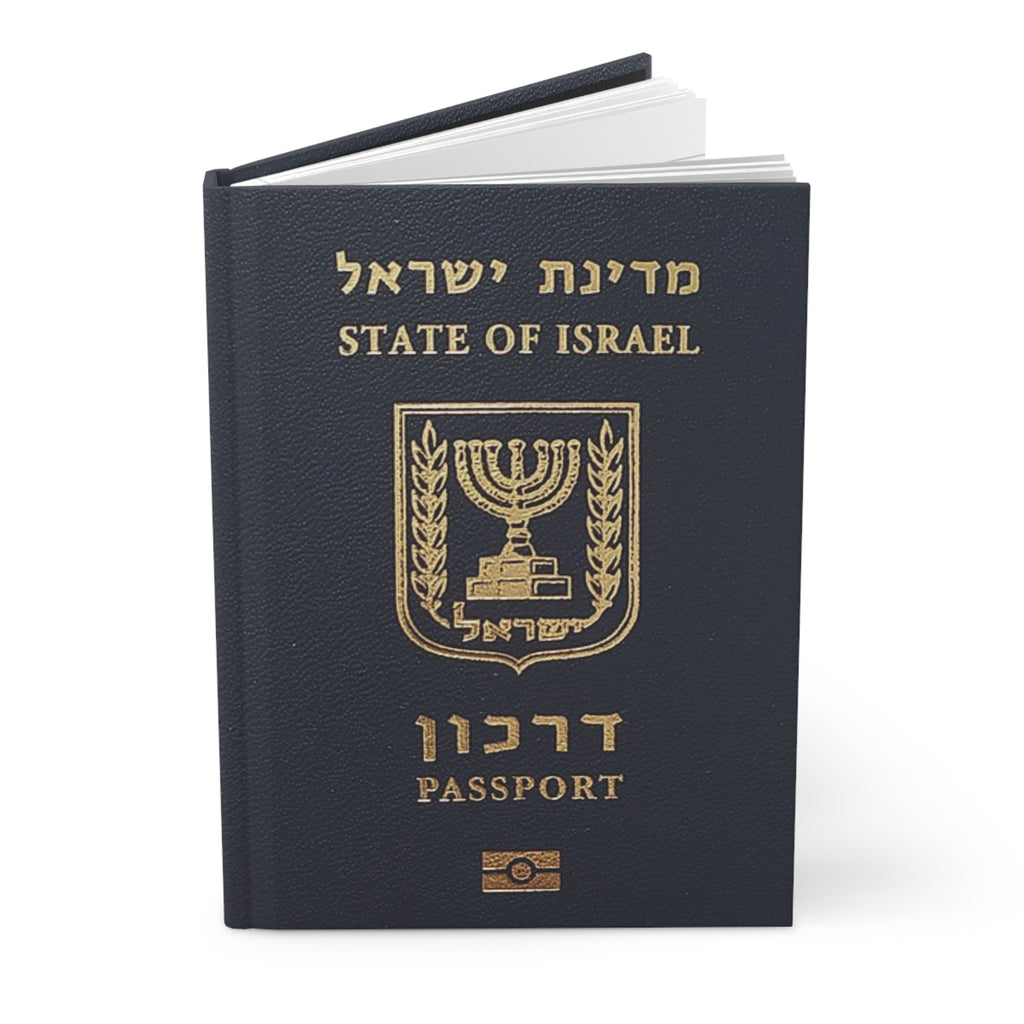 State of Israel Passport Journal Hardcover Notebook, Jewish Travel Diary with 150 Lined Pages